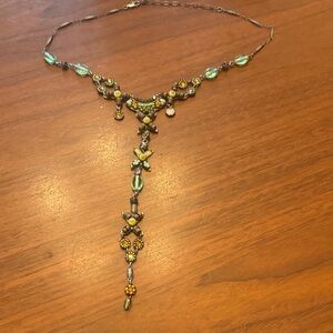 Vintage-Inspired Gold and Green Necklace